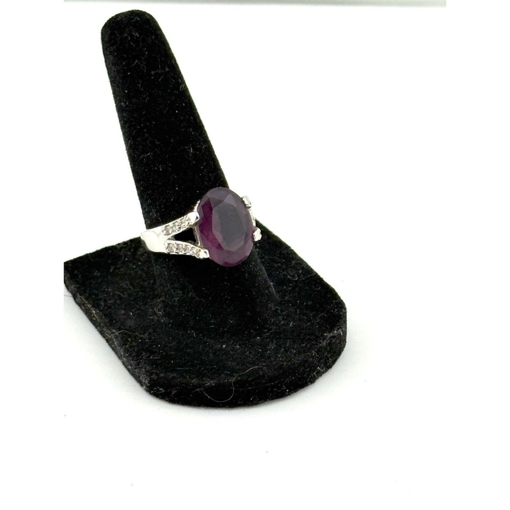 Premier Design amethyst and rhinestone ring size 7